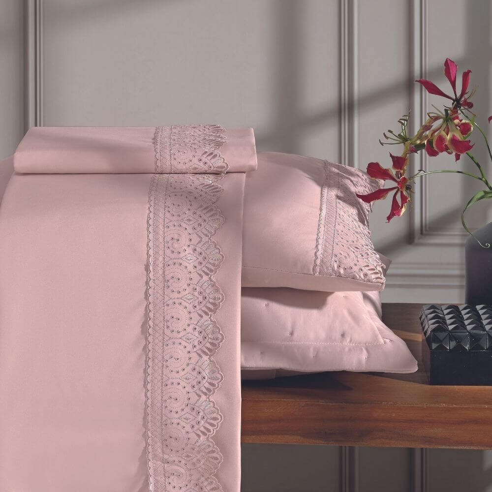 Toque de Algodão Rendas - Categoria Cama - Hedrons Home Wear